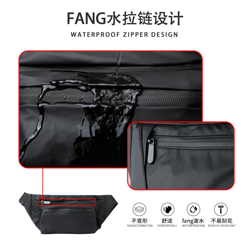 Waterproof Man Waist Bag Fashion Chest Pack Outdoor Sports Crossbody Bag Casual Travel Male Bum Belt Bag - Image 5