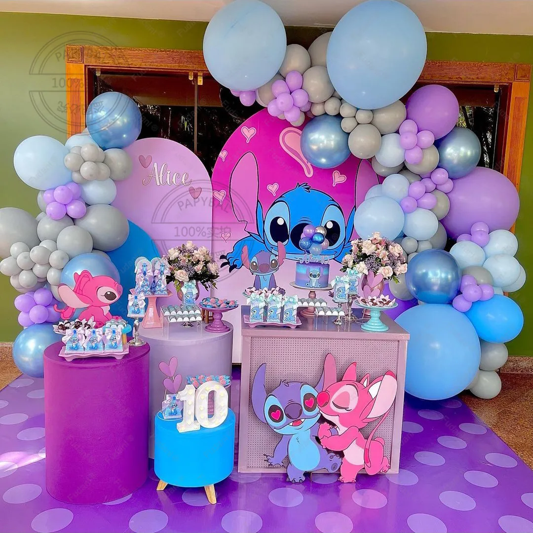Kit de guirnalda de Globos de látex para fiesta de cumpleaños Lilo & Stitch para niños de 1 a 9 años, decoración de fondo para Baby Shower, 1 Juego| - AliExpress
