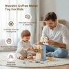 Kids Kitchen Toys Set Wooden Coffee Maker Set Simulation Donut Afternoon Tea Toys Game Kid Educational Toy Gifts for Girls Boys 5