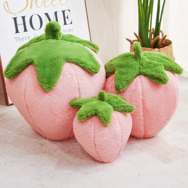 Hot 23/35cm Strawberry Pillow Plush Toy Handmade Doll Cartoon Anime Cute Cushion Home Decoration Children's Birthday Gift Toy