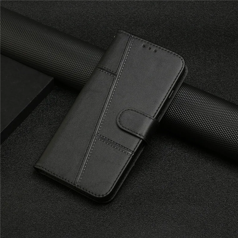Leather Flip Wallet Phone Case with Magnetic Closure and Stand Feature