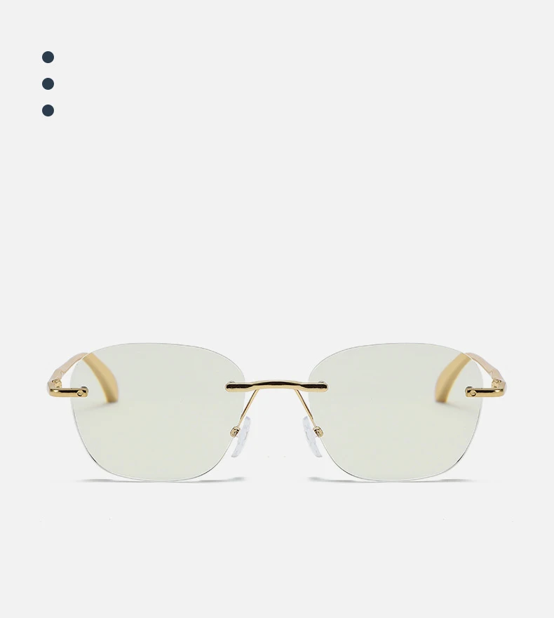 Die neuen rahmenlose photochrome Lesebrillen mit Blaulichtblockierung sind einfach und stilvoll und verfügen über eine runde Design-Lesebrille – Detail 5