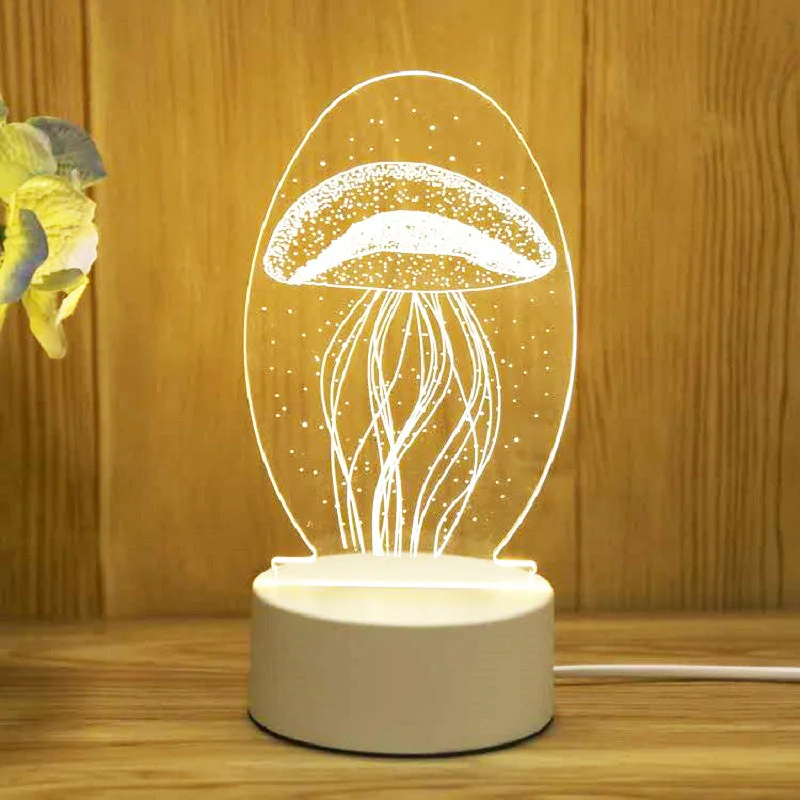 Romantic Love 3D Acrylic Led Lamp for Home Children's Night Light Table Lamp Birthday Party Decor Valentine's Day Bedside Lamp