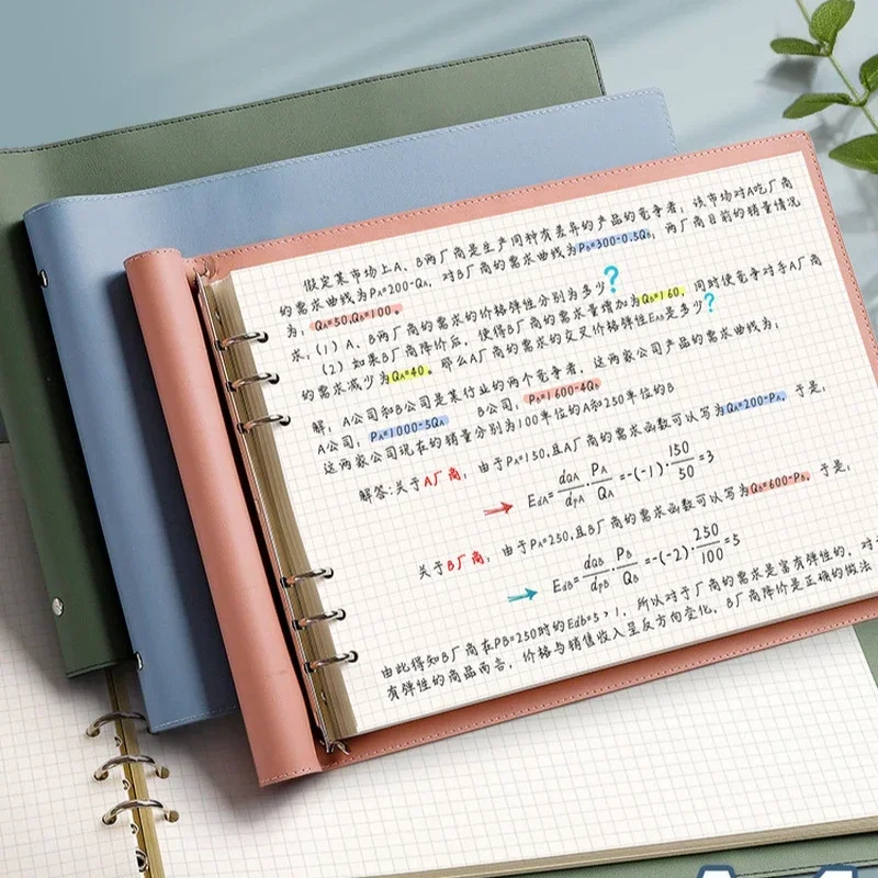 

Блокнот в клетку для офиса, студента, Мягкая Книга с 6 отверстиями, кожа, ручная школа, лист, рисованный, чистый, съемный, свободный