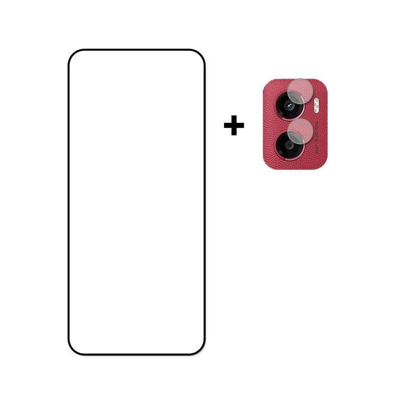 Full Cover Tempered Glass Screen Protector with Protective Camera Lens Film