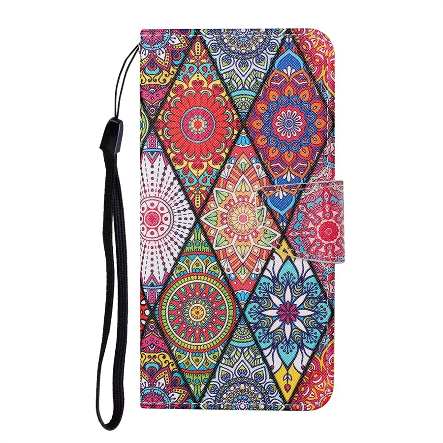 Ethnic Style Leather Flip Stand Wallet Case Cover
