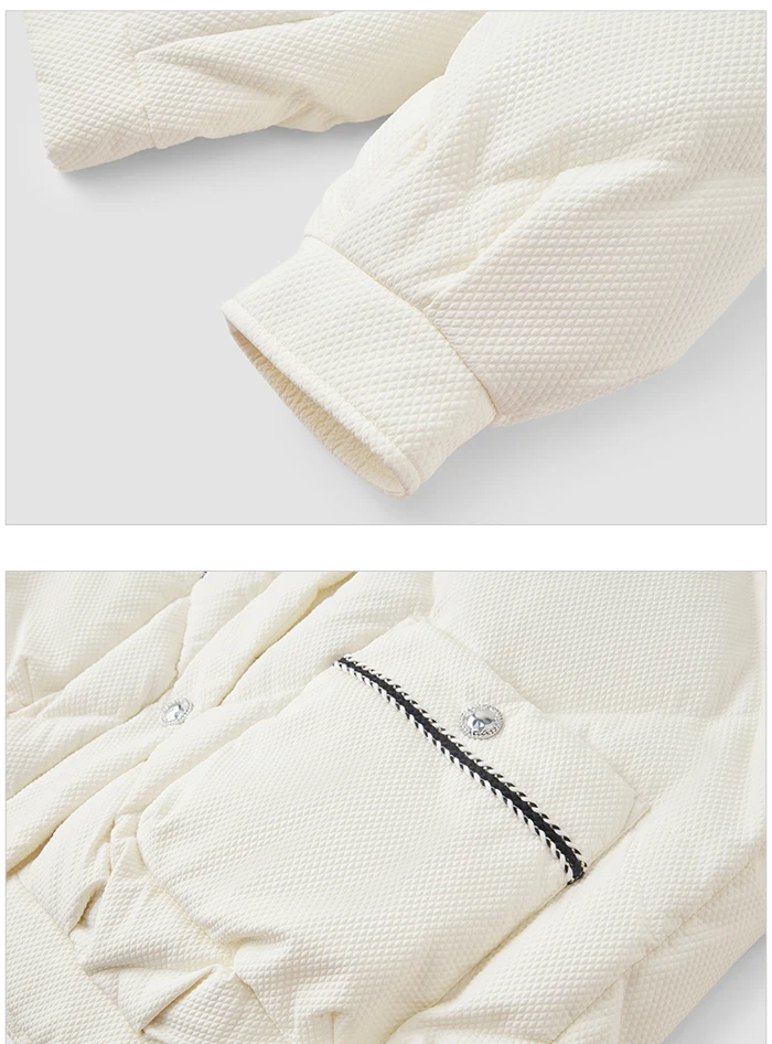 Down Jacket Women Diamond Texture Fragrance Sweet Winter New Raglan Sleeve Lapel Jacket