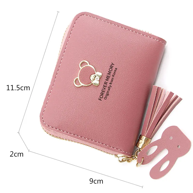 2022 Short Women Wallets Mini Cute Coin Pocket Card Holder Name Engraved Female Purse New Fashion Kpop Small Wallet For Girls 3