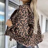 Fashionable and Trendy 2023 Spring Leopard Denim Coat for Women New European and American Style 1