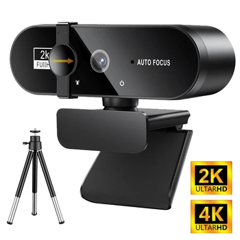 마이크로 삼각대 자동 초점 미니 USB 카메라, PC, 맥, 노트북용 풀 HD, 1080P 웹캠, 4K, 2K 웹캠