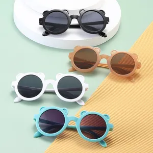 Classic Kids Sunglasses Girl Boy Cute Cartoon Bear Sun glasses Outdoor Sun Protection Children Lovely Vintage Sunglasses uv400