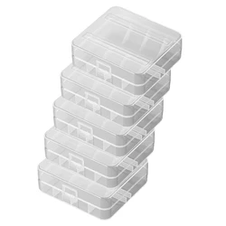Soshine Portable 26650 Battery Storage Box - 5 Pack Clear Hard Plastic Organizer with 2 Slots (5PC battery case)