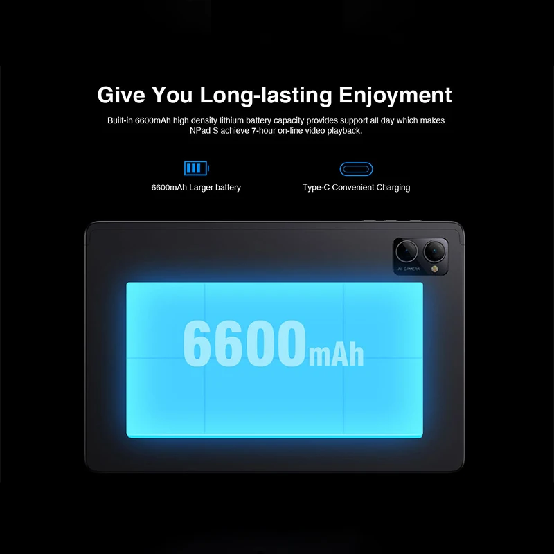N-one NPad S Tablet PC 10.1''  Android 12 MT8183 8-Cores 6600mAh Battery 4GB RAM 64GB ROM 1280*800 FHD IPS Dual Wifi BT5.0 3