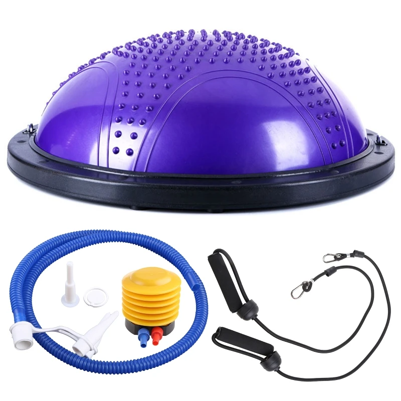 

157D Fitness with Tension Band and Inflator Massage Yoga Half Ball