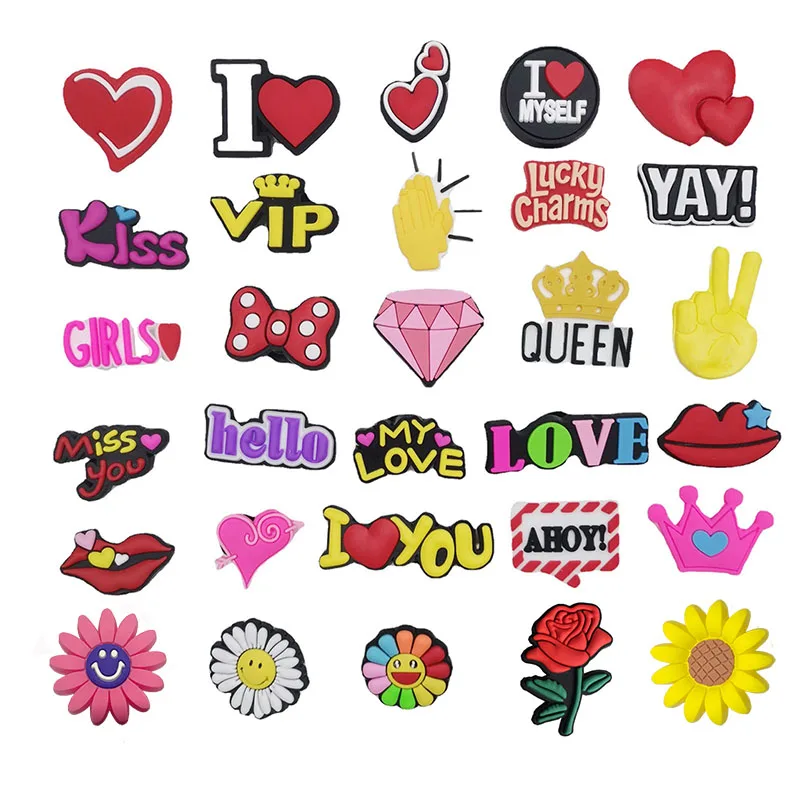 30pcs Shoe Charms for Clog Sandals Cute Cartoon Jibz Shoes Decorations Accessories for Girls Kids Teens Adult Women Party Gift