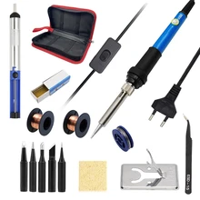 

Timostention Electric Soldering Iron EU 220V Adjustable Temperature Home searing Repair 60W Soldering Gun US 110V Portable Tool