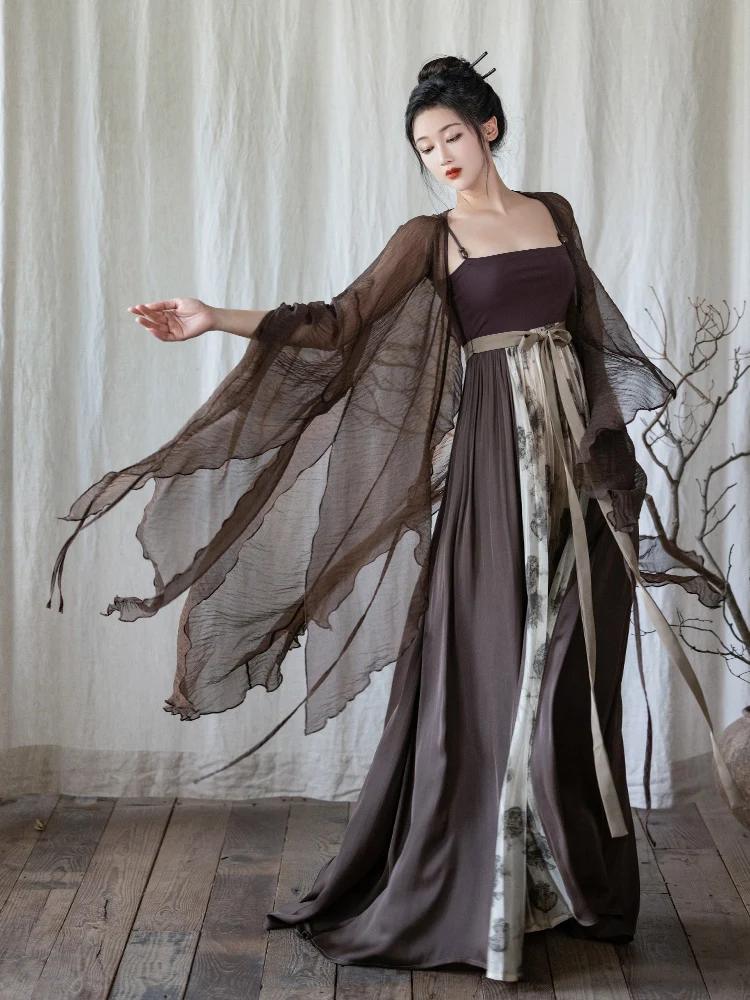 

Chinese Style Improved Hanfu Han Elements Dress Daily Irregular Big Sleeve Summer