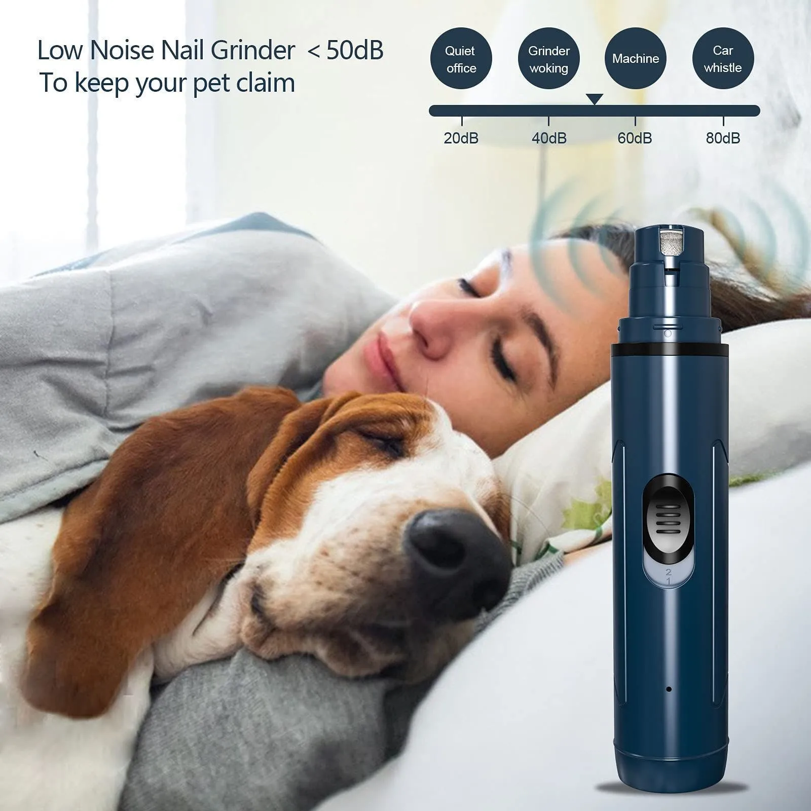 Painless USB Charging Dog Nail Grinders Rechargeable Pet Nail Clippers Quiet Electric Dog Cat Paws Grooming Trimmer Tools