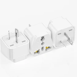 Australian Universal Travel Plug Adapter with Safety Ground Pin, Pack of 3 - 3 white