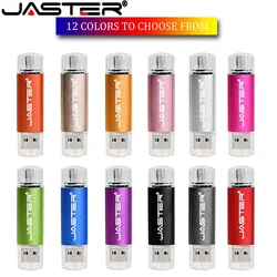 JASTER Metal USB 2.0 flash drives Black 3ni1 OTG Free TYPE-C adapters Pendrive Waterproof Memory stick 64GB Business gift U disk