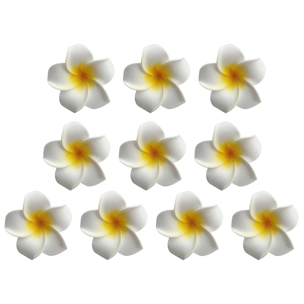 

10 Pcs Flower Girl Hair Accessory Frangipani Headdress Summer Beach Hairpin Hawaii Style Egg Ornament Unique Women's Bride