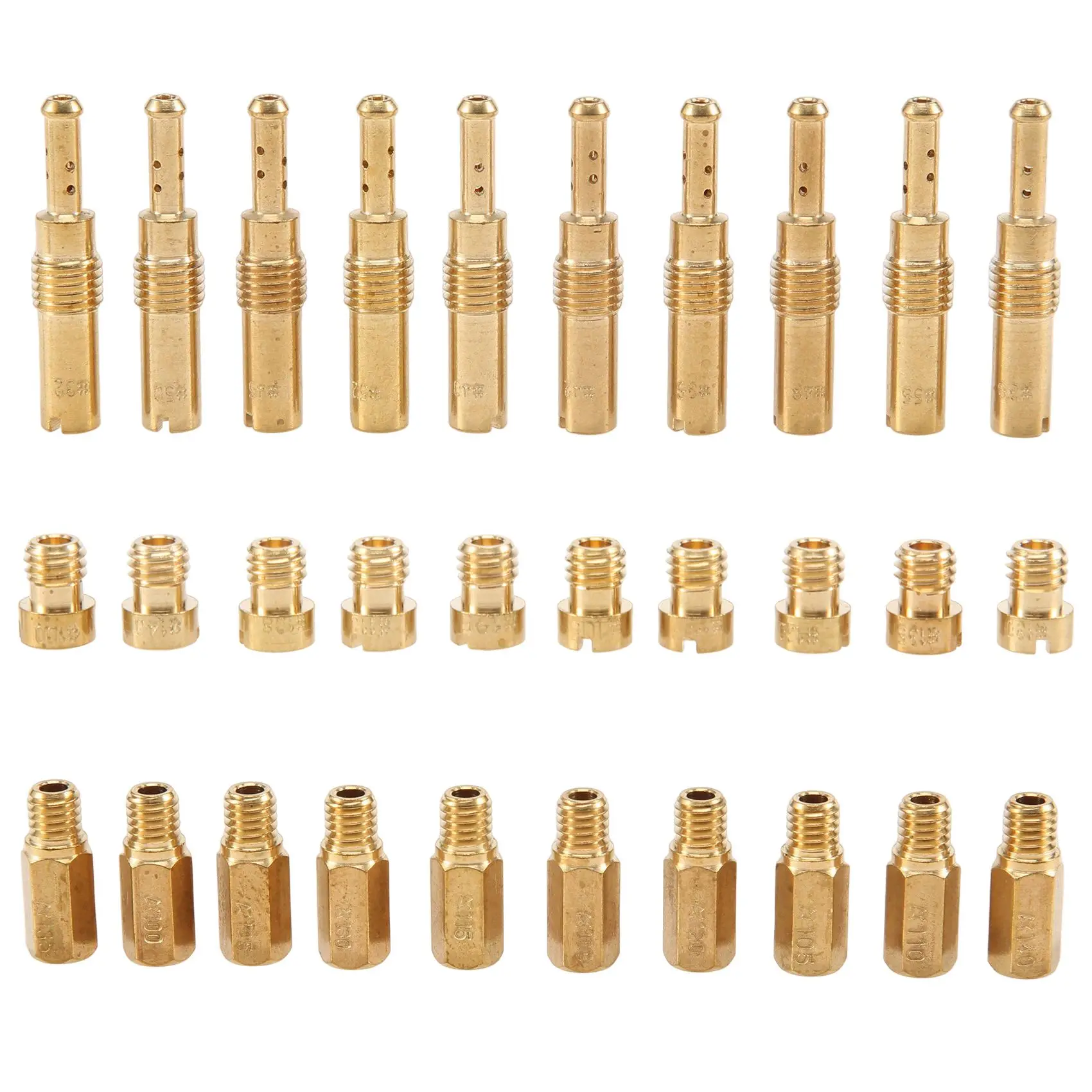 PWK Keihin OKO CVK PWM 탄수화물용 30Pcs 기화기 메인 제트 및 10Pcs 슬로우 파일럿 제트