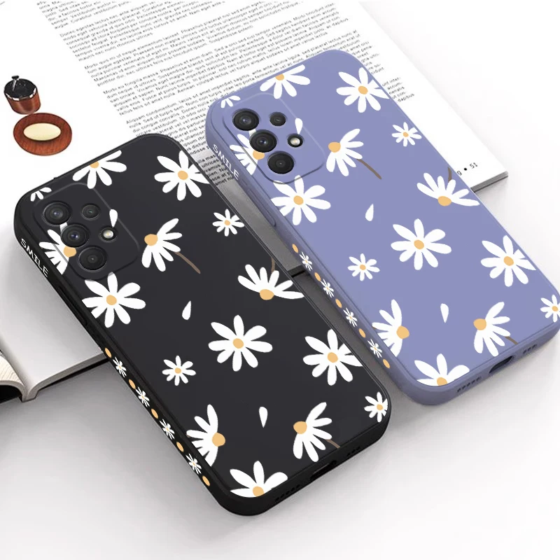 White Sunflower Silicone Phone Case - Shatterproof Camera Protection with Thin Soft Back Cover