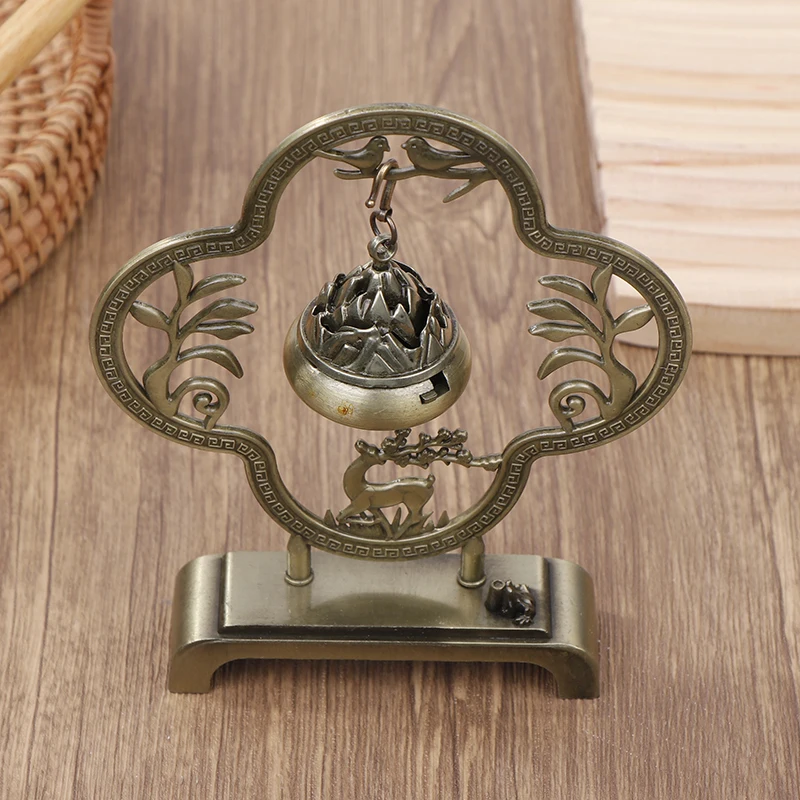 Lotusblume Weihrauch brenner Retro aushöhlen Zink legierung hängen Lotus brenner Segen Kapuzinerkresse Halter Home Office Dekor – Detail 23