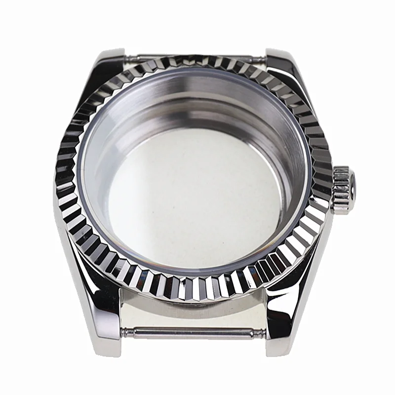MOD nh36 36ミリ フルーテッド 36mm/39mm NH35 Case Fluted Bezel Sapphire Glass Fit DJ 28.5