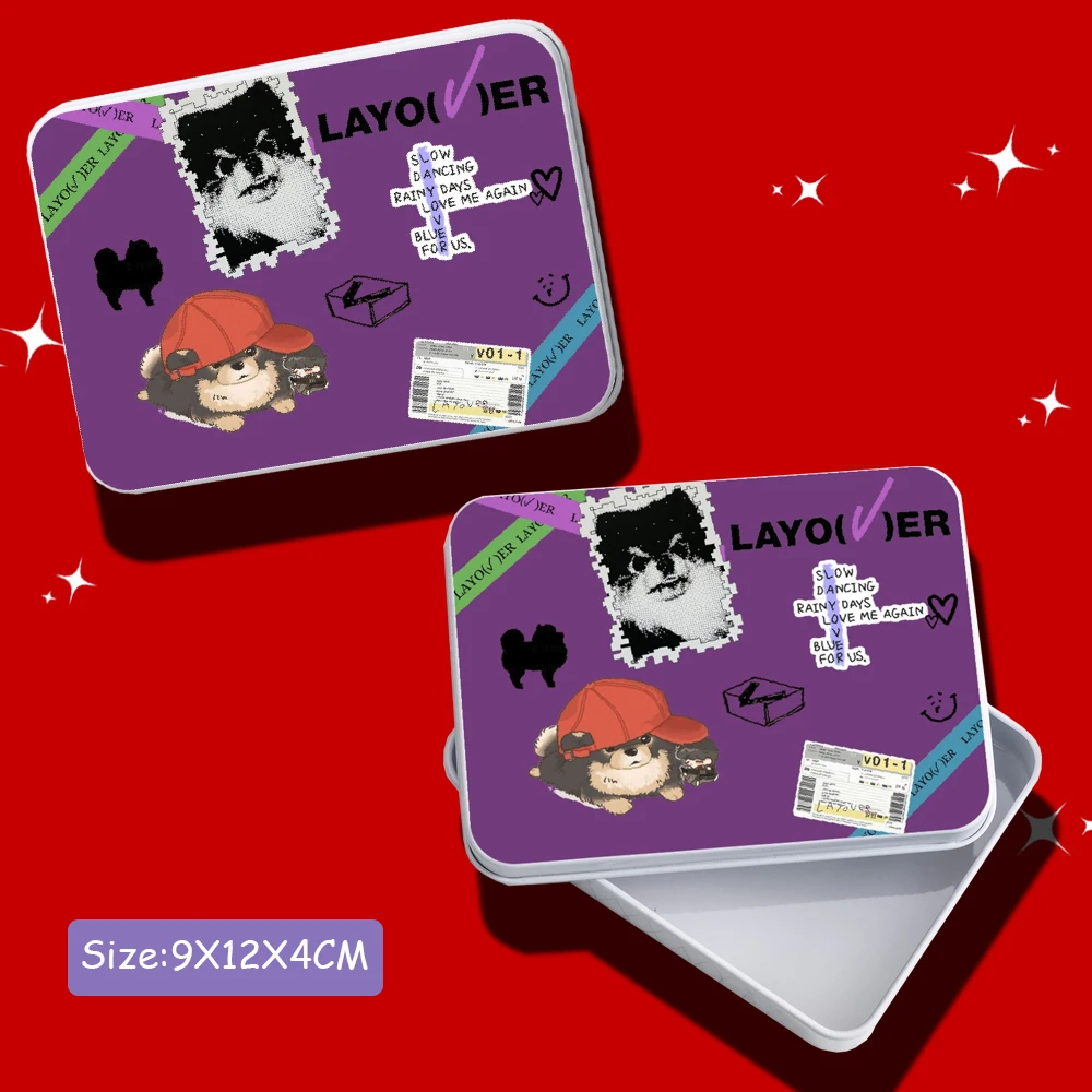 Photocards Storage Box Kpop JIMIN MUSE Album LAYOVER V JIN HAPPY Adgust D Golden TAEKOOK Idol Lomo Card Holder Tinplate Tin Boxe 3