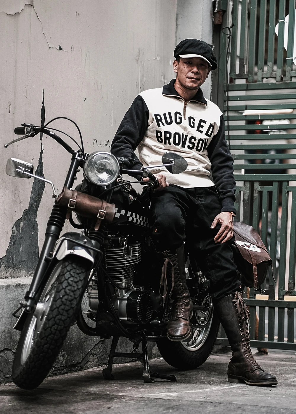 Non Stock Rugged Breeches Vintage Style Biker Pants Mens Motorcycle Trousers Black 2