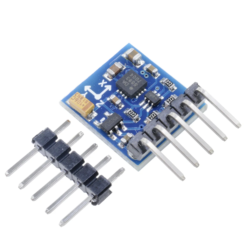 Module boussole QMC5883L 3 axes placé sur un drone, prêt pour le vol autonome avec Arduino.