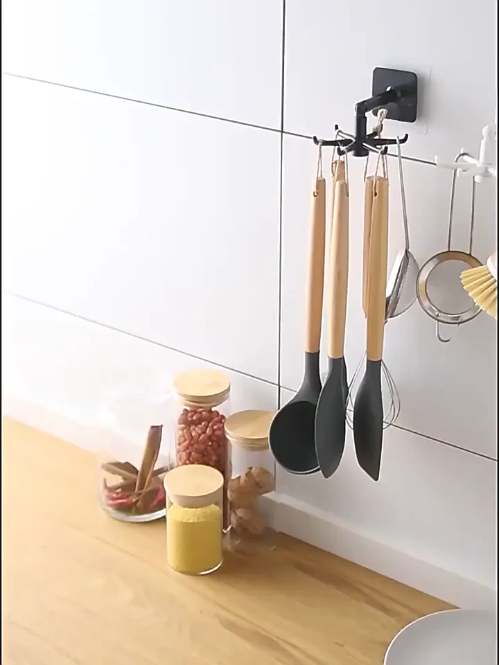 Kitchen Hook Multi-Purpose Hooks 360 Degrees Rotated Rotatable Rack For Organizer And Storage Spoon Hanger For Kitchen Gadgets_Allion Shop
