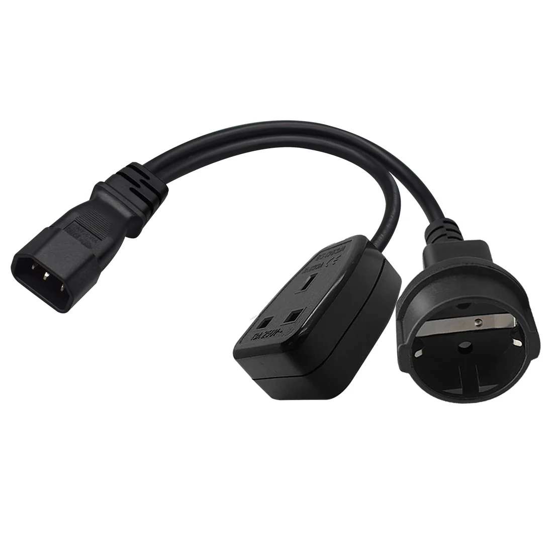 JORINDO IEC 320 C14  ÷- 4.8MM   3 Ȧ  AC  ڵ, EU + UK ǥ   ̺