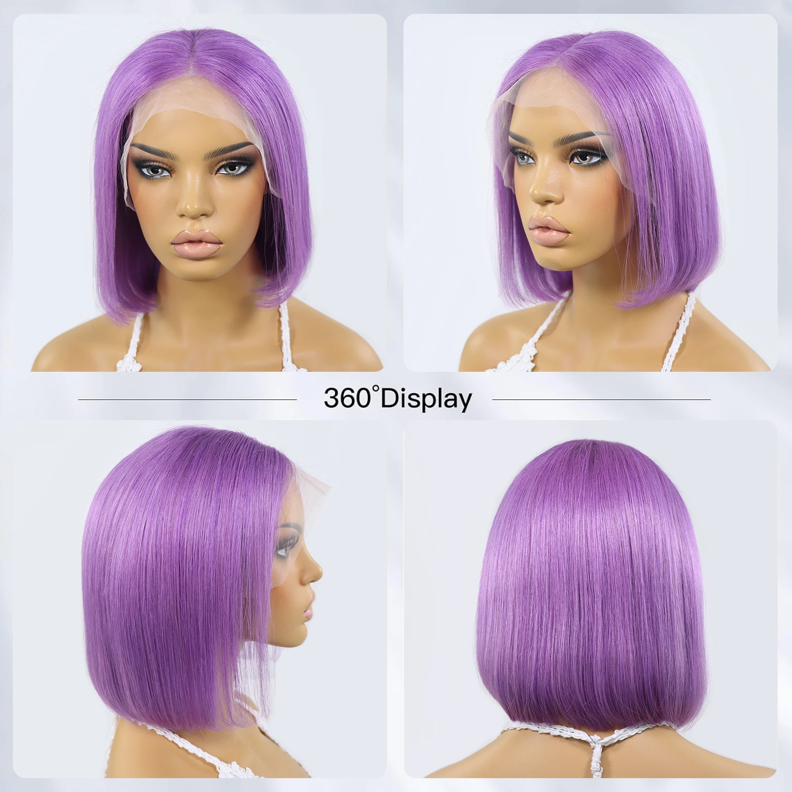 10 Inch Pink Bob Colored Lace Front Wig Short Straight Bob Human Hair Wigs for Black Women 180% Density 13x4 Lace Frontal Wigs
