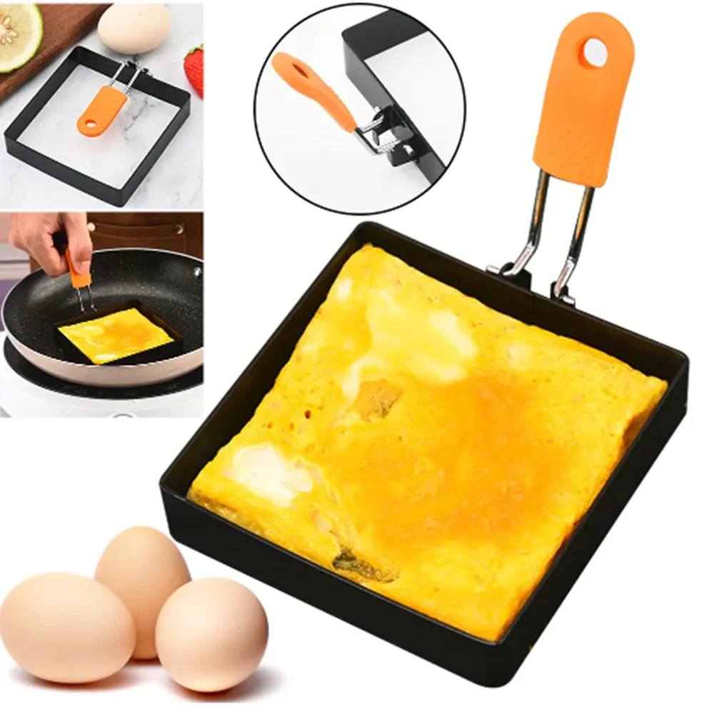 Stainless Steel Egg Fried Ring Non-stick Square Pancake Mold Muffins Omelet Maker Frying Egg Cooking Tool Kitchen Accessories egg beater