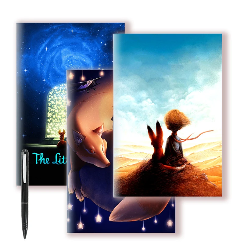 Film The Little Prince A5 Notebook Foderato Pagina Vuota Schizzo Taccuino Le Petit Prince Fox Flower Rose Drawing Art Quote Figurine