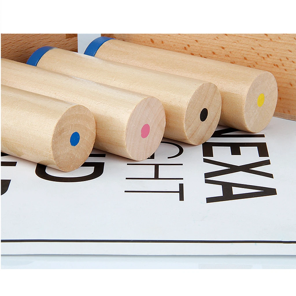 Montessori Sensorial Material Toy-Sound Cylinder Box Set Wooden Toy Develop Hearing Ability For Kids Preschool Educational