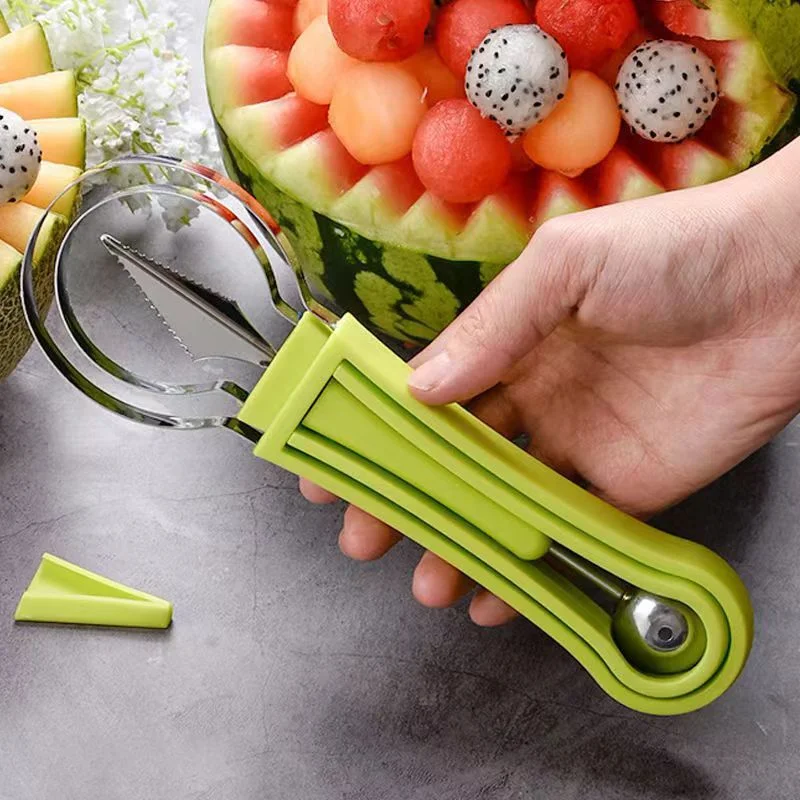 

4 In 1 Scoop Fruit Carving Knife Cutter Fruit Platter Cutter Fruit Dig Pulp Separator Kitchen Gadgets Acces Watermelon Slicer