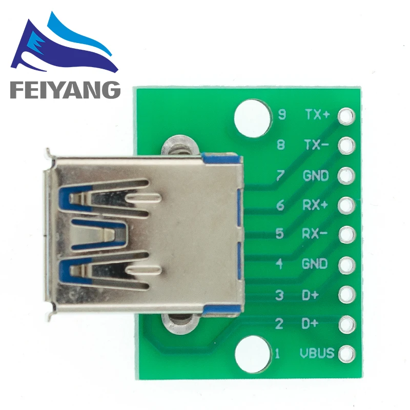 DollaTek 10 Pezzi Adattatore Da USB A DIP | Convertitore USB 2.0 Tipo B Maschio A Femmina 5 Pin Passo 2.54mm | Modulo Per Alimentazione E Dati