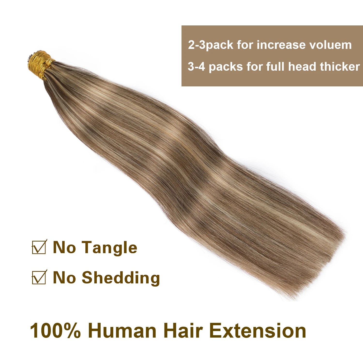 I Tip Hair Extension Straight Machine Made 100% Real Remy Human Fusion Hair Extensions 50Pcs/ Set Natural Keratin Hairpiece