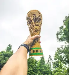 Mini blocs de construction pour enfants, 3500 pièces, modèle de trophée de Football, jouet amusant, cadeau de noël, d'anniversaire 