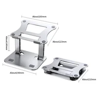 Support de tablette de téléphone réglable en alliage d'aluminium, pour ordinateur Portable jusqu'à 17 pouces, support pliable, support de refroidissement 6