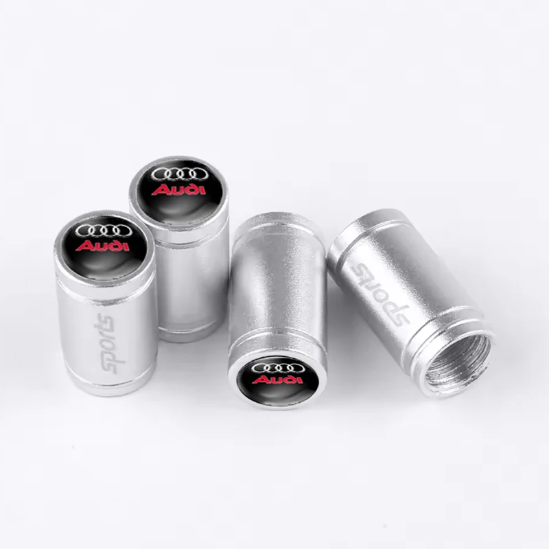 4-Piece Luxury Car Wheel Tire Valve Cap Set with Badge Emblem
