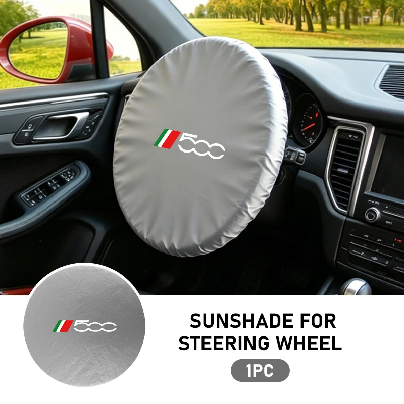 Silver Coated Cloth Steering Wheel Sun Shade Cover - Protective Car Accessory
