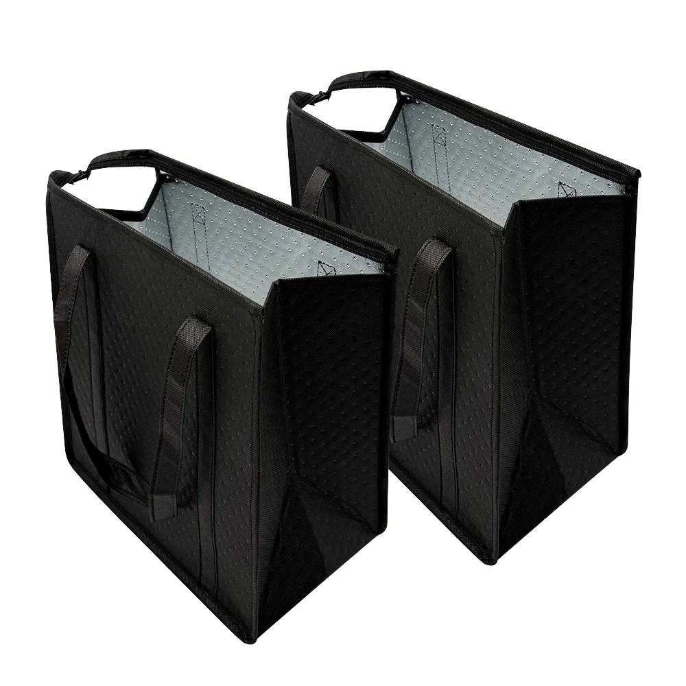 1pc Thermal Insulated Cooler Bag Textured Non-Woven Fabric with Front Pocket and Zipper... - SKU TICB1010 - UGI Packaging