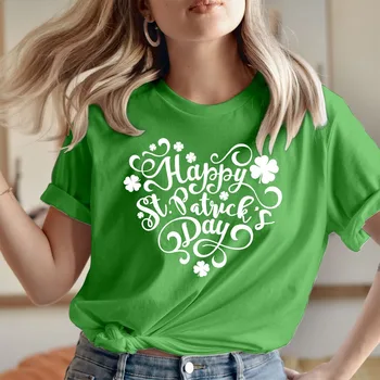 Saint Patrick's Day Love Heart T-Shirt Summer Tops