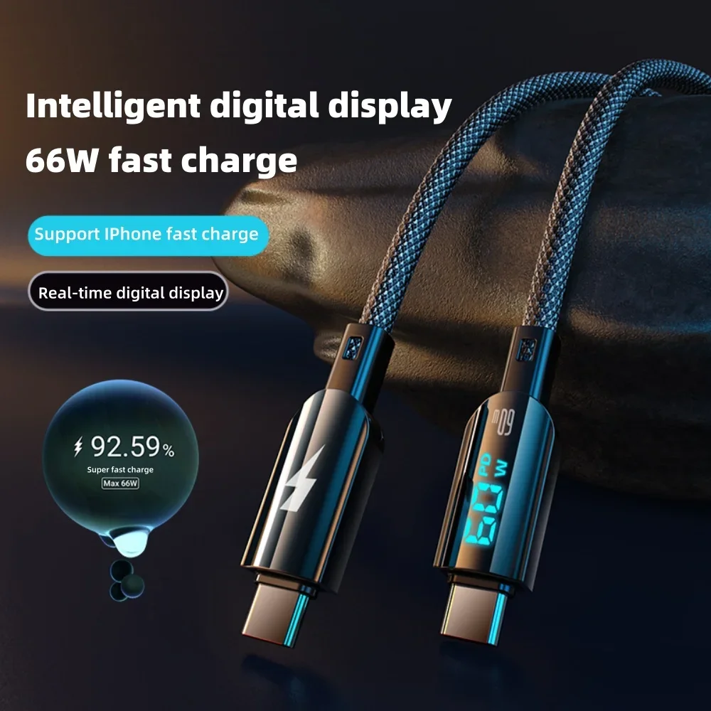 100W Dual Type C Cable PD Fast Charging Data Cable For iPhone 15 14 Pro Max Huawei Xiaomi 14 15 Samsung Quick Charge Cables