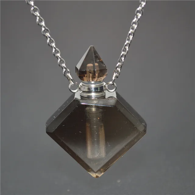 Unique Faceted Perfume Bottle Pendant