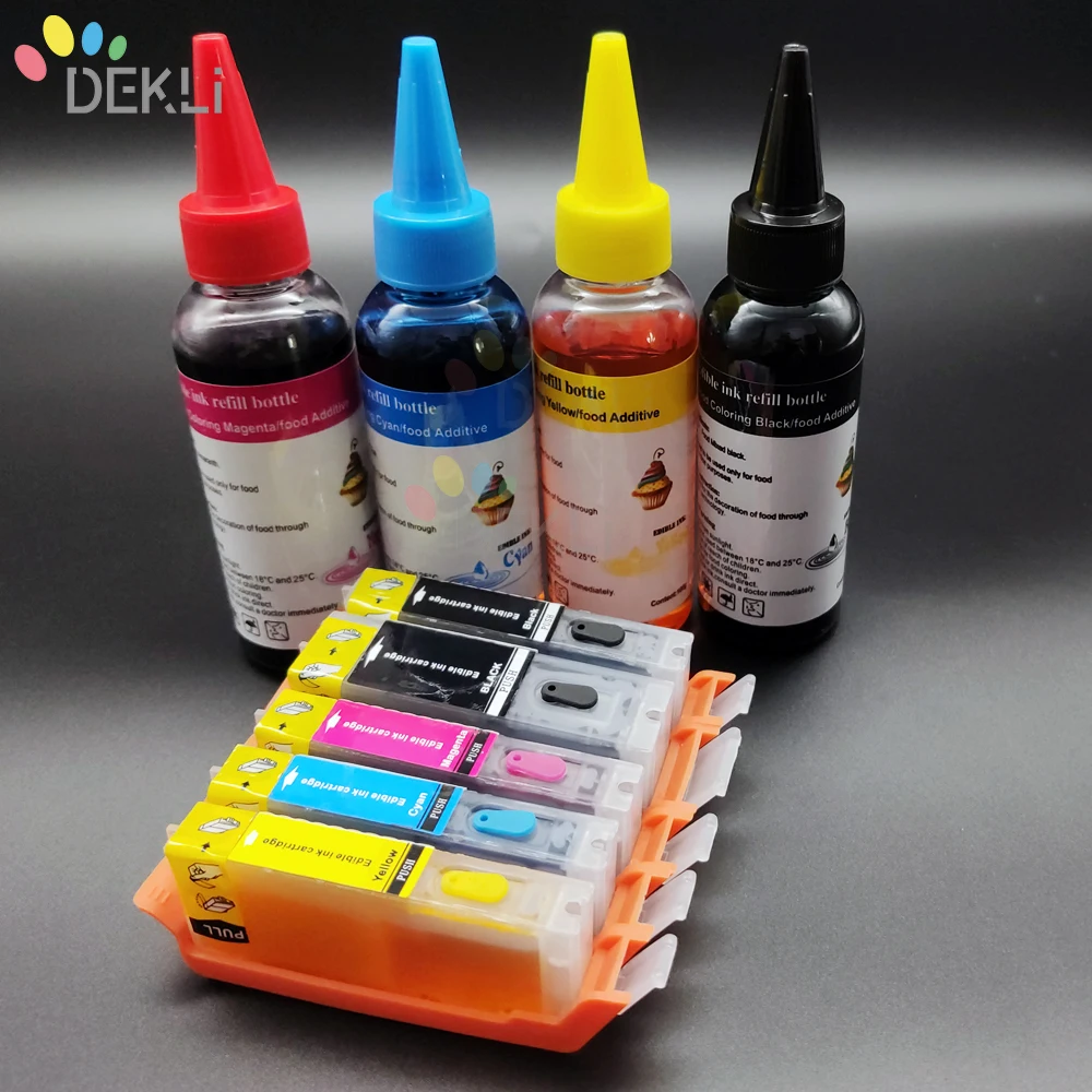 PGI 580 CLI 581 Refillable Edible ink Cartridge for Canon PGI580 CLI581 Reset Edible Ink